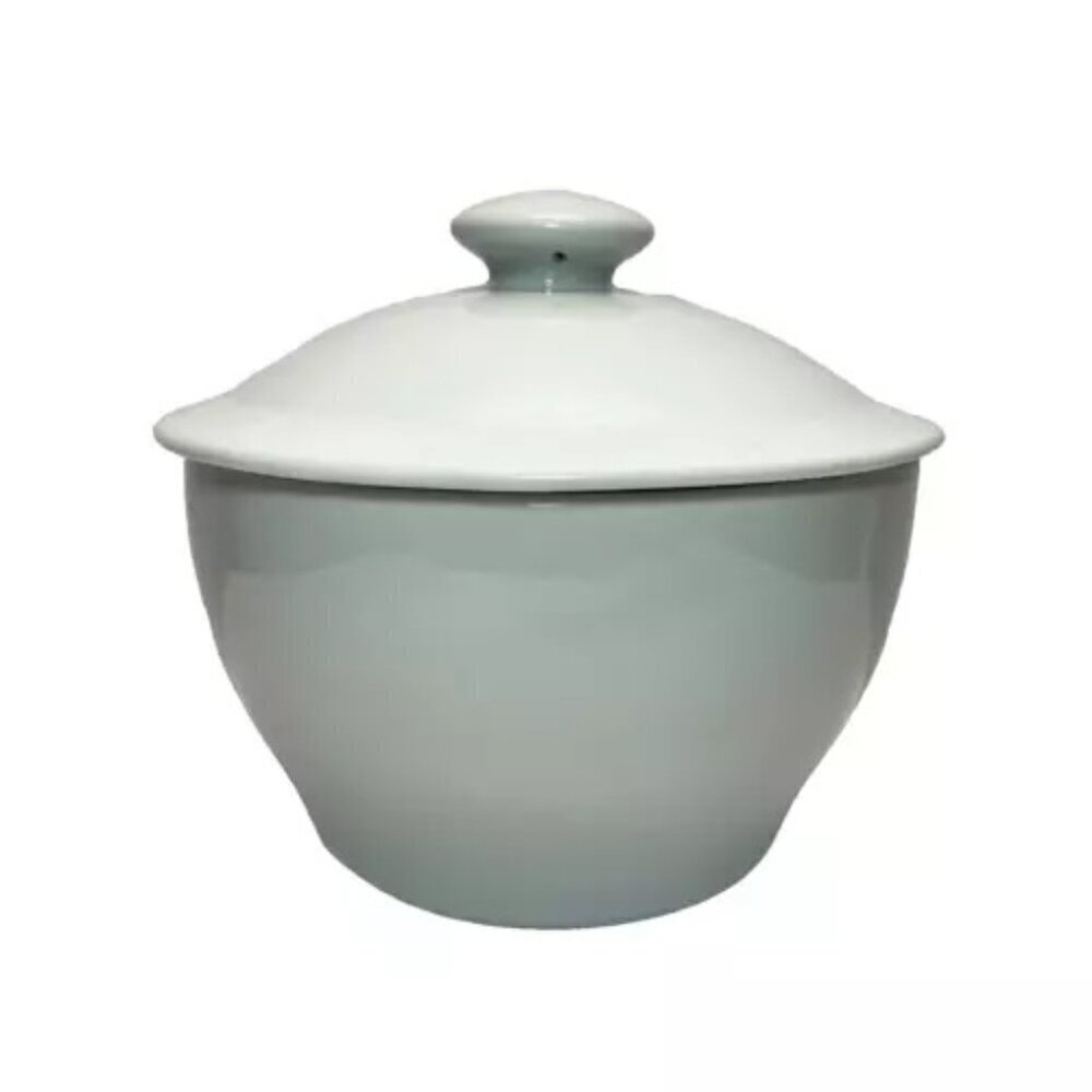 Stoneware Mixing Bowl 9”‎ Casserole Dish Handle Lid Heirloom White New